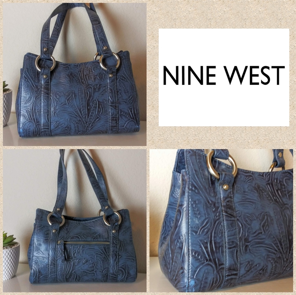Nine West Embossed Floral Small Faux Design L